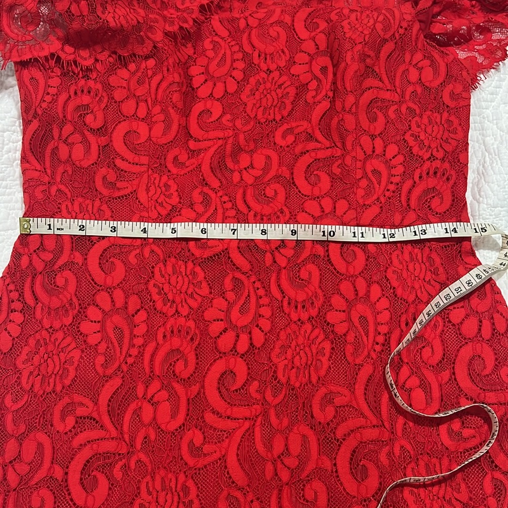 COPY - BCBGMAXAZRIA NWT red off the shoulder lace dress - Picture 9 of 10